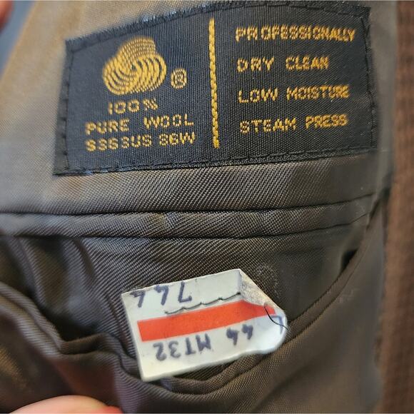 Jones New York Men's Wool Blazer Houndstooth Check Suit Jacket 44L - Picture 3 of 13